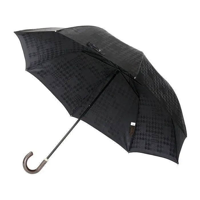 槙田商店【紳士折りたたみ傘】monotone 千鳥チェック《晴雨兼用》