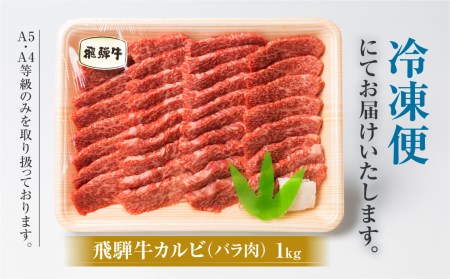 白川郷 飛騨牛 カルビ（肩バラ肉）焼肉用 1kg 高山米穀 カルビ [S337]