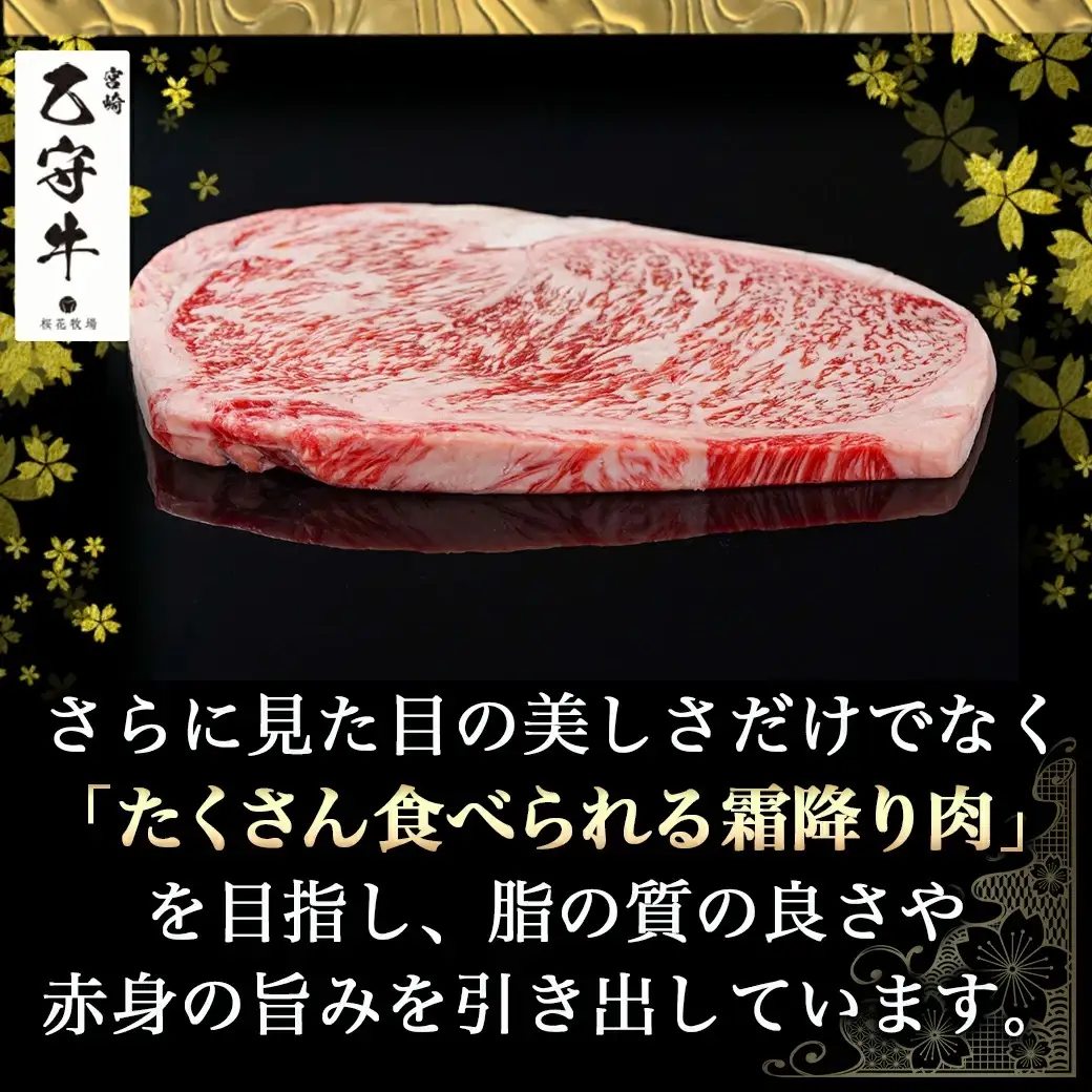 数量限定！【宮崎牛A5】ロースステーキ 計約440g(2枚) (乙守牛)〔26-6501〕_(都城市) 都城産宮崎牛 乙守牛 A5 リブロースもしくはサーロイン 2枚 約440g 真空パック ギフト 贈答用 