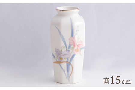 【美濃焼】 花瓶 花立 花柄八角 5寸 『カトレア』  多治見市/佐々木陶器 花器 生け花 花 柄 インテリア おしゃれ 上品 花瓶 花びん 手作り ギフト プレゼント 贈答 贈り物 送料無料 [TAJ001]