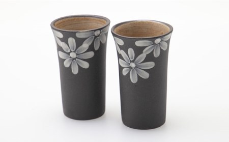 【波佐見焼】まろやかシリーズ 黒一珍 花絵 酒器 5点セット 食器 皿 【國右エ門窯】 [VB12]  父の日 波佐見焼