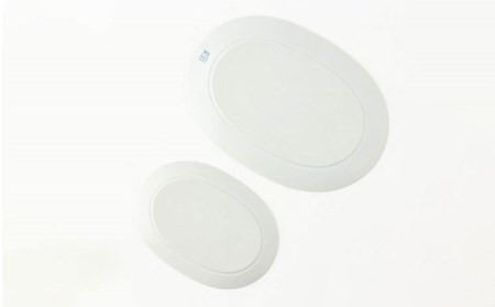 【美濃焼】グレージュ オーバルプレート ストーンホワイト大小各1【陶土う庵】(3228-0170) 食器 皿 プレート 楕円皿 オーバルプレート メインディッシュ 大皿 おしゃれ 送料無料 [MBY099]