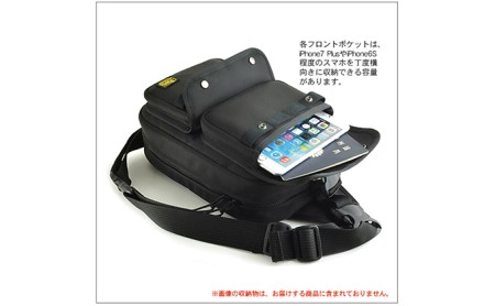 ワンショルダー／フルオープン&Wフラップポケット　バンナイズ バリスティック ナイロン ブラック 斜め掛け 耐久性 背中 ファッション カバン バッグ 