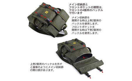 ちょっとミリタリーな感じの帆布のバックパック　バンナイズ 帆布 グリーン トート バッグ 背負う リュック ファッション カバン 
