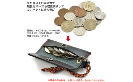 スティック型コインケース　バンナイズ オイル シュリンク レザー 本革 財布 コンパクト ファッション小物  ブラック/ブラック