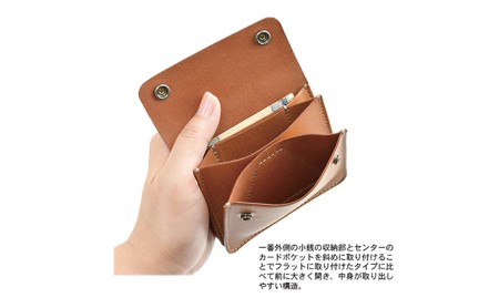 3部屋構造のワイドオープンウォレット / ワイドサイズ　バンナイズ オイル シュリンク レザー 本革 財布 コンパクト カード 収納 ファッション小物 ファッション カバン バッグ  ビンテージブラック