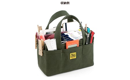 オープンツールバッグ／SHORT　バンナイズ 帆布 グリーン 趣味 車 バイク 自転車 ガーデニング 工具 ファッション カバン 雑貨 日用品 