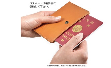 ぬめ革のパスポートケース／ストッパー付き　バンナイズ 本革 ヌメ革 旅行 トラベル ファッション小物 ファッション 