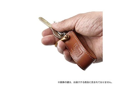 ビンテージオイルシュリンクレザーのキーホルダー　バンナイズ オイル シュリンク レザー  鍵 キー ファッション小物 ファッション  ビンテージキャメル