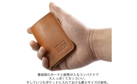 紙幣とカードが入る最小サイズウォレット　バンナイズ オイル シュリンク レザー 本革 財布 コンパクト ファッション小物 アクセサリー 
