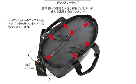 Wファスナーのボストントート/B　ボストン トート バッグ 小 旅行 トラベル 耐久 ブラック バリスティックナイロン バンナイズ VanNuys かばん トートバッグ 手提げ ファッション カバン 