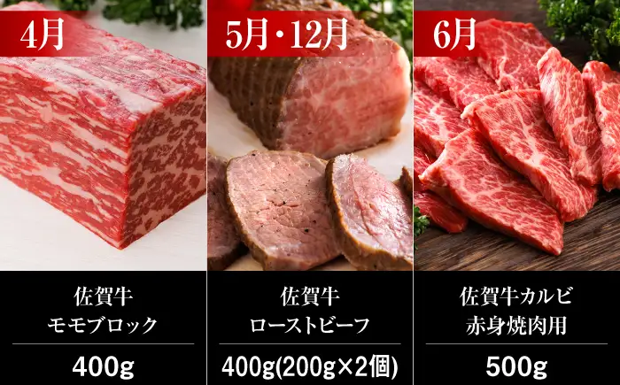 【全12回】佐賀牛 牛肉 定期便 約2-3人前 総計5.52kg UCC005 牛肉