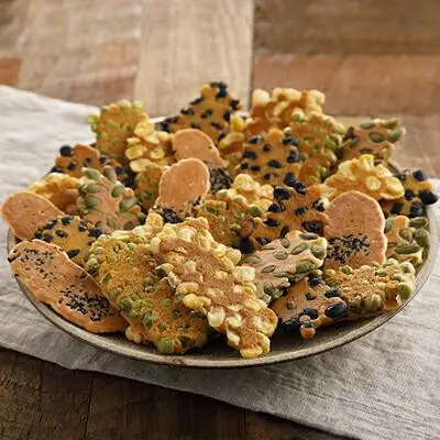 【京・月待庵】職人の手焼き豆煎餅 まんぷく缶（60枚入り）