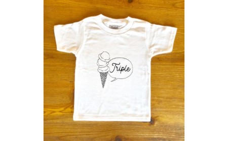 3人兄弟姉妹でおそろい/アイスクリーム Sigle×Double×Triple プリント/ Tシャツ3枚組ギフトセット【出産祝い・誕生日・ギフト・プレゼント】 80cm×100cm×110cm