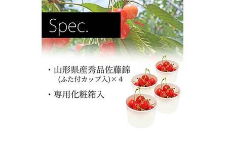 《先行予約 2026年6月上旬発送》山形県産さくらんぼ佐藤錦 秀品 L玉以上 ちぇりっち 120g × 4個入 FSY-0010