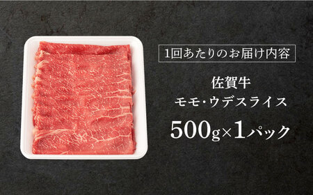 【定期便】 牛肉 佐賀牛スライス 総計1.5kg NAB041 牛肉 全3回