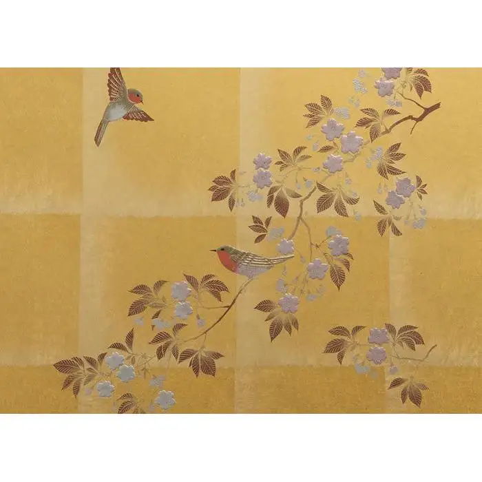 【箔一】花見鳥　アートパネル