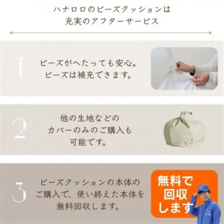 ハナロロのビーズクッション ポトラ60リットル ニットカバー付(モカ)【1349691】