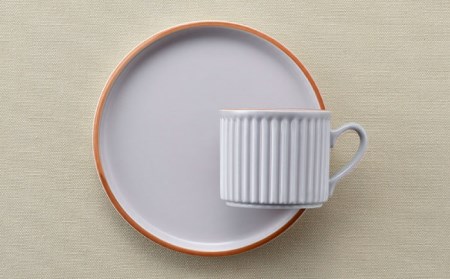 【波佐見焼】ギアシリーズ カップ＆ソーサー ピンク＆グレー プレート マグカップ ペアセット 17.5cm 6寸 食器 皿 【大新窯】 [DC112]  波佐見焼