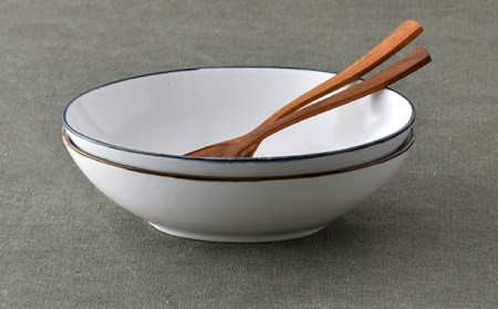 【波佐見焼】オーバル ボウル（渕錆ライン/渕青ライン）  カレー皿 パスタ皿 ペアセット 食器 皿 【ROXY・HASAMI】 [SB160]  波佐見焼