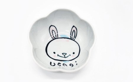 【波佐見焼】【名入れ】子供食器 セット（うさぎ・ねこ・くま） ベビー食器 食器 皿 【工房紫明】 [OF03]  波佐見焼
