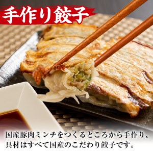 i690 国産豚肉使用！手作り餃子50個セット(10個×5パック） 餃子 ぎょうざ 豚肉 国産 手づくり 小分け 冷凍 おかず おつまみ 晩御飯 晩酌【スーパーよしだ】