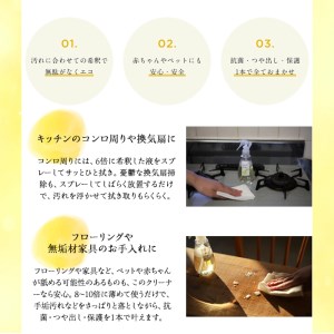  100％植物由来成分 ゆずお掃除セット！オールパーパスクリーナー濃縮タイプ(300ml)専用スプレー容器付き ふるさと納税 箕面市 特産品  キッチン 台所 コンロ フローリング ペット 柚子 ゆず ユズ 天然 洗剤 容器 スプレー【m08-05】【re・makeゆらぎスタイル】