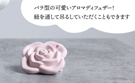 【美濃焼】雲の加湿器（ホワイト雲×グリーン系カップ）＋ ディフューザー（ピンクバラ）【丸健製陶】 [TAY009]