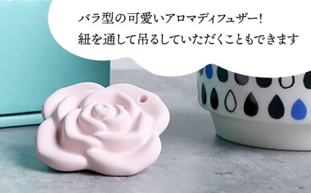 【美濃焼】雲の加湿器（ホワイト雲×ブラック系カップ）＋ ディフューザー（ピンクバラ）【丸健製陶】 [TAY010]