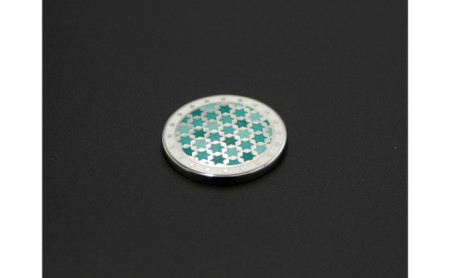 オリジナル ゴルフマーカー（midori）◇ ゴルフ用品 民芸品 工芸品 伝統技術 雑貨 日用品 オリジナル デザイン 純銀製 七宝焼 プレゼント 記念品 