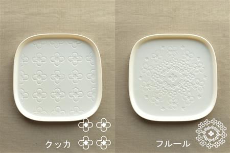 【美濃焼】スクエアプレート M  4枚セット  ハナモン×フルーレット×クッカ×フルール【カネ一古林商店】 食器 皿 角皿 四角 プレート 取皿 取り皿 パン皿 メインディッシュ ホワイト 白 レンジ対応 食洗機対応 シンプル かわいい おしゃれ 4枚 セット ギフト プレゼント 贈答 贈り物 送料無料 [MEG007]