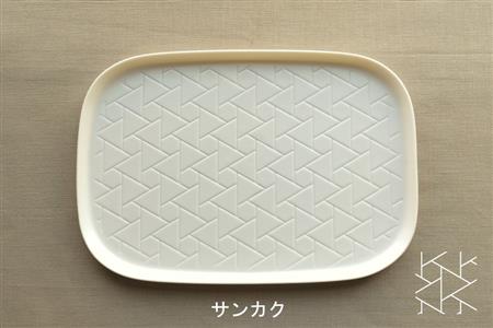 【美濃焼】ラージスクエアプレート L ペアセット 2枚 ハナモン×サンカク【カネ一古林商店】食器 プレート オフ 白 ホワイト プレゼント セット 家族 おもてなし 美濃焼 日本製 おしゃれ レンジ対応 食洗機対応 送料無料[MEG010]
