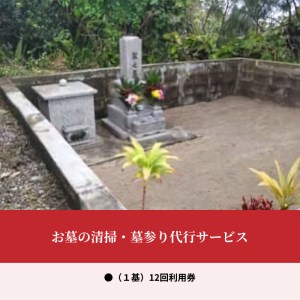 お墓の清掃・墓参り代行サービス（1基）12回利用券 W010-005u チケット 体験