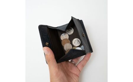 三つ折り財布 tino（ティノ）プエブロ ファッション小物 タンニン鞣し革 小銭入れ カード収納 プエブロレザー 経年変化 自然素材のみ ウォレット  クロ