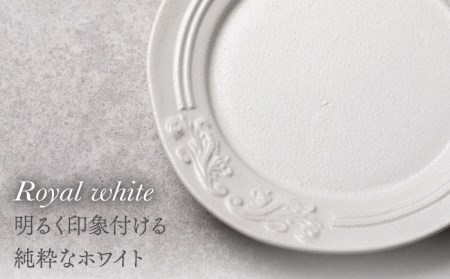 【美濃焼】Noble-ノーブル- プレート 4枚セット（ロイヤルホワイト×エレガントブラック）【Felice-フェリーチェ-藤田陶器】食器 パスタ皿 ケーキ皿 取り皿 メインディッシュ 写真映え おしゃれ [MBX043]