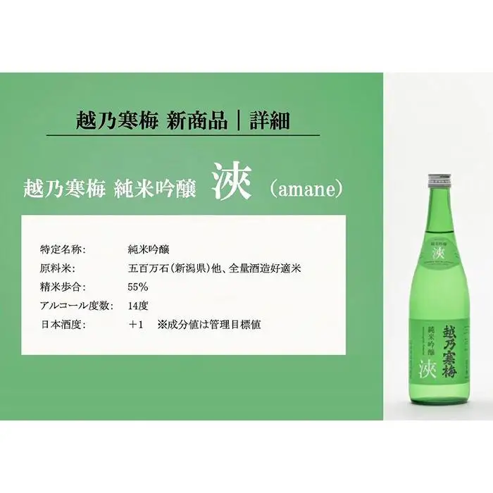 【越乃寒梅の注目酒２本セット（720ml・化粧箱無）】越乃寒梅　灑（さい）・浹(amane)