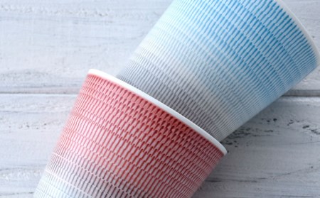 【波佐見焼】色染め流し フリーカップ （大） 赤・トルコ 食器 皿 【一真窯】 [BB58]  波佐見焼