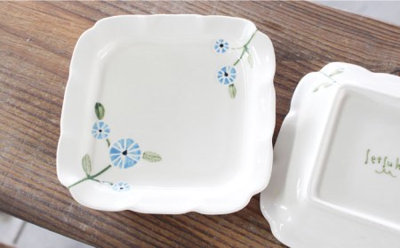 【美濃焼】flor フロル ひらひら 小皿 3色 セット【豊泉窯】 小皿 セット おしゃれ 美濃焼 皿 プレート 角 食器 うつわ 器 [TBT001]