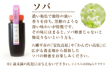 純粋はちみつ トチ&ソバ 各250g 【山本養蜂場】 ／ はちみつ ハチミツ 蜂蜜 そば 蕎麦 栃 とち ギフト 贈り物 食べ比べ 味比べ お試し 2種 稀少 希少 お土産 おみやげ 手土産 長期保存 東北 岩手県 八幡平市 産地直送 人気 おすすめ オススメ