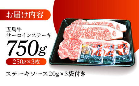 五島牛 サーロインステーキ750g（250g×3枚）五島市/肉のマルヒサ[PCV054]   A4 A5 国産牛 牛肉 ブランド牛A4 A5 国産牛 牛肉 ブランド牛 サーロイン