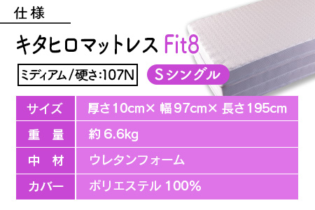 マットレス 三つ折り シングル ウレタン キタヒロマットレス Fit8 硬さミディアムタイプ 西日本イノアックオリジナル カラーフォーム健康ショップ_NI040_017