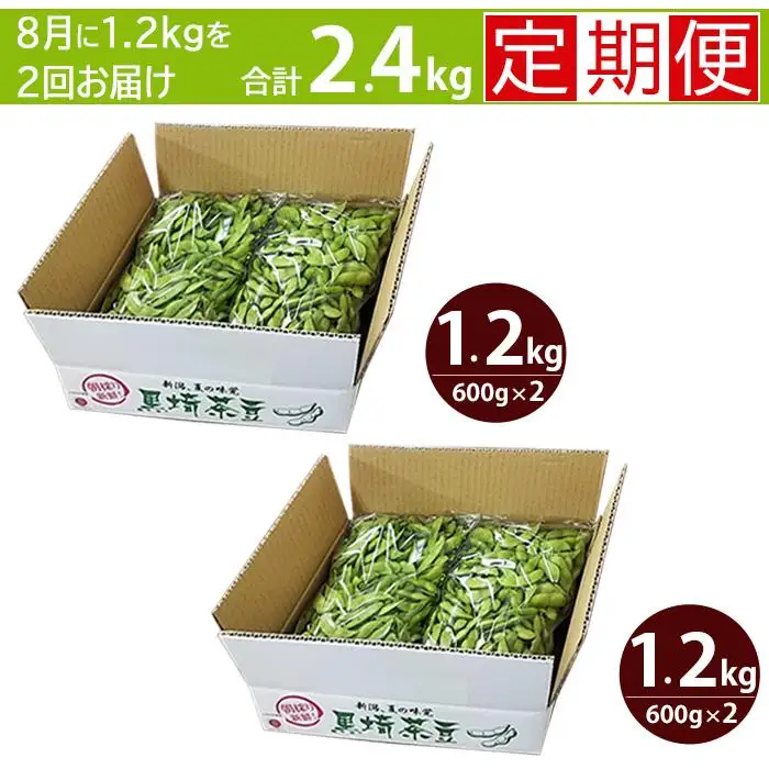 【先行予約 ２回お届け 定期便】くろさき茶豆1.2kg×２回  2026年8月発送 〈ＧＩ登録産品〉
