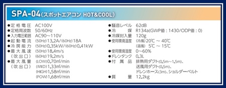ポータブルスポットエアコン『ひえポカやん』(夏は冷房、冬は暖房、1台2役！) [0821]