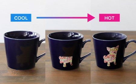 【美濃焼】 温度で変化する器 温感 犬 マグカップ 2個 『チワワ』 『プードル』 と 犬柄 豆皿 5枚 セット 【丸モ高木陶器】 マグ カップ ペア ギフト 贈り物 プレゼント 可愛い かわいい いぬ  [TBA073]
