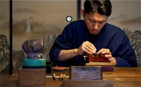 純白牛角印鑑12mm 甲州印伝ケース・桐箱付 牛角 うしのつの ハンコ 判子 印鑑 実印 オーダーメイド 山梨県 身延町