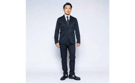 【ふるなび限定】メンズ フルレングスストレートパンツ「ワークウェアスーツ」スーツに見える作業着　丸洗い可 ストレッチ 速乾 部屋干し可 撥水 シワになりにくい　ダークネイビー FN-Limited-SP ファッション 服 男性  M