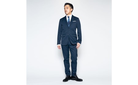 【ふるなび限定】メンズBizフルレングスパンツ「ワークウェアスーツ」スーツに見える作業着　丸洗い可 ストレッチ 速乾 部屋干し可 撥水 シワになりにくい　ネイビー FN-Limited-SP ファッション 服 男性  LL
