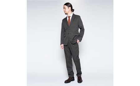 【ふるなび限定】メンズBizフルレングスパンツ「ワークウェアスーツ」スーツに見える作業着　丸洗い可 ストレッチ 速乾 部屋干し可 撥水 シワになりにくい　チャコールグレー FN-Limited-SP ファッション 服 男性  M