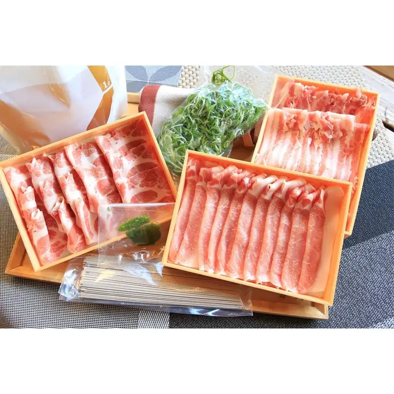 京丹波高原豚3種と九条ネギの豚しゃぶ鍋セット｜鍋セット