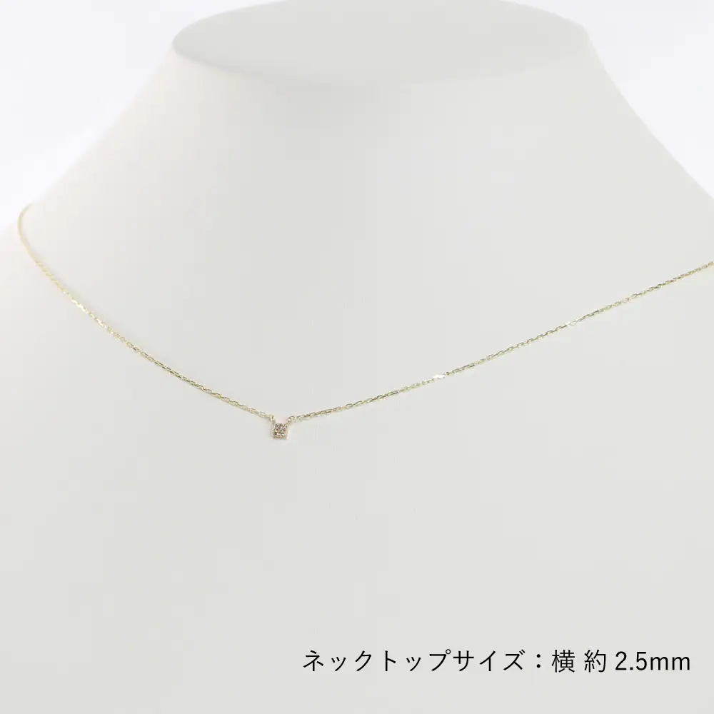 クール！！スクエアデザイン K10イエローゴールド ダイヤモンドネックレス アジャ付き 40cm / K10-01-02 金 ゴールド ダイヤ ジュエリー アクセサリー ギフト プレゼント レディース シンプル 定番 ネックレス